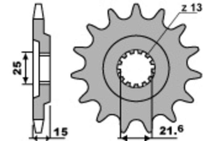 Pignon PBR acier standard 528 - 630