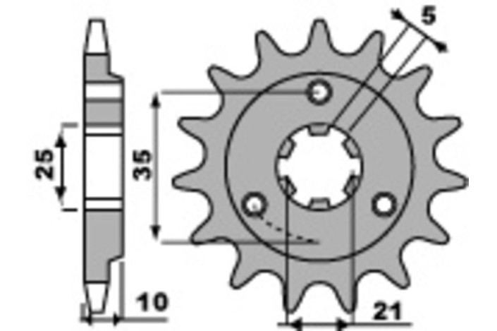 Pignon PBR acier standard 2069 - 525