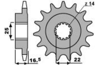 Pignon PBR acier standard 2114 - 525