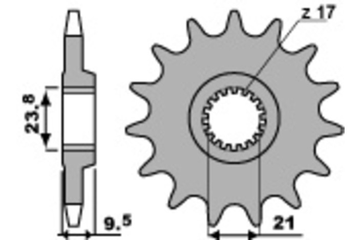 Pignon PBR acier standard 342 - 520