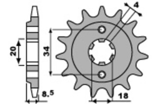 Pignon PBR acier standard 2046 - 520