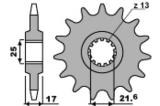 Pignon PBR acier standard 2041 - 525