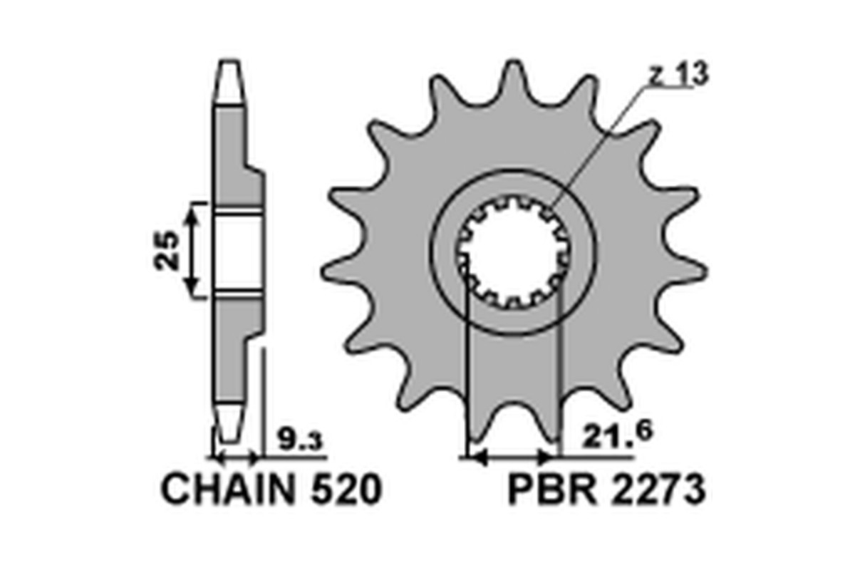 Pignon PBR acier standard 2273 - 520