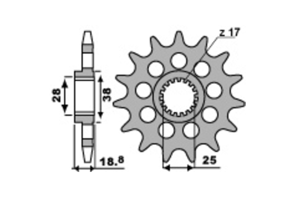 Pignon PBR acier standard 2078 - 525