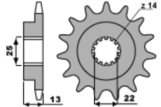 Pignon PBR acier standard 2201 - 525