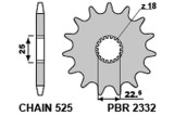 Pignon PBR acier standard 2332 - 525
