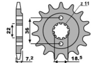 Pignon PBR acier standard 2067 - 520