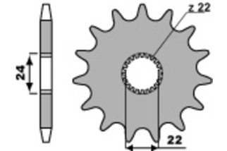 Pignon PBR acier standard 406 - 520
