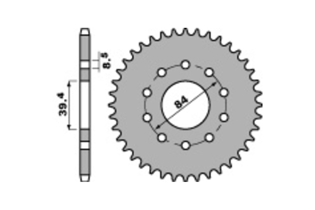 Pignon PBR acier standard 406 - 520