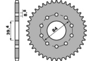 Pignon PBR acier standard 406 - 520