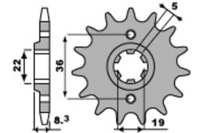 Pignon PBR acier standard 2502 - 520