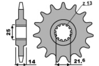 Pignon PBR acier standard 2083 - 525