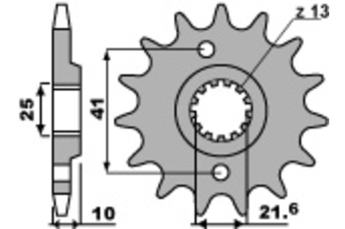 Pignon PBR acier standard 345 - 520