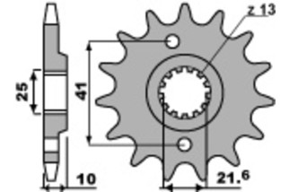 Pignon PBR acier standard 345 - 520