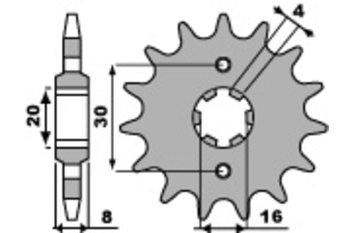 Pignon PBR acier standard 718 - 520