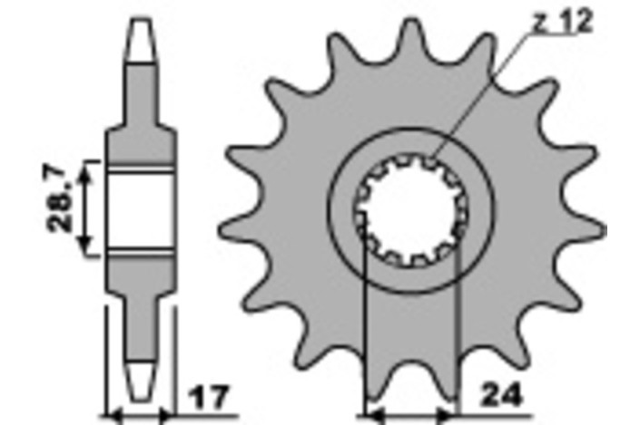 Pignon PBR acier standard 295 - 530