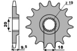 Pignon PBR acier standard 333 - 520