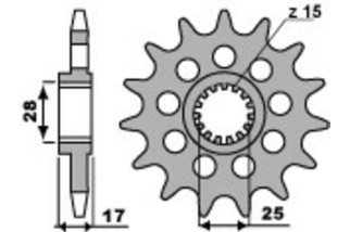 Pignon PBR acier standard 2249 - 525