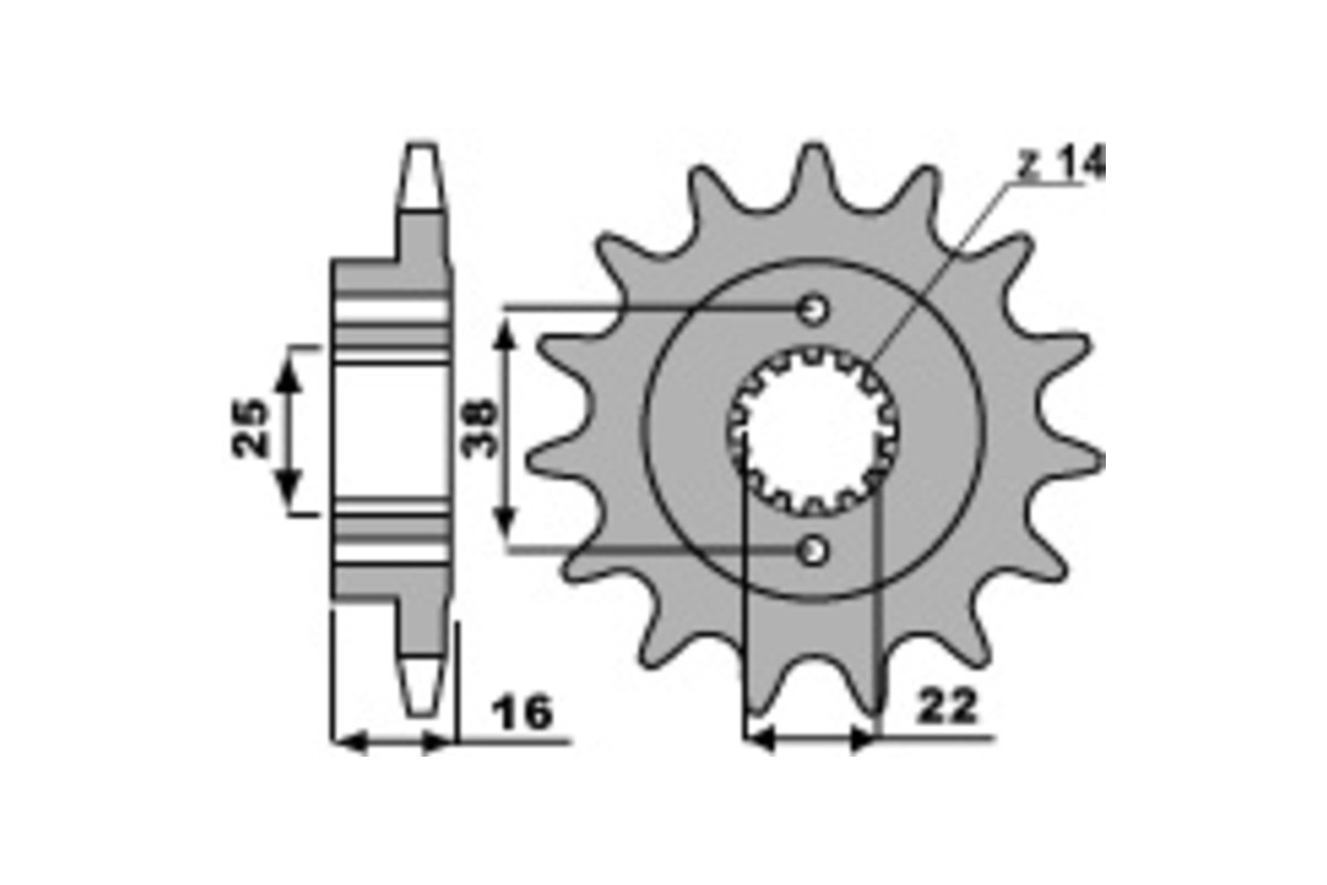 Pignon PBR acier standard 2075 - 520