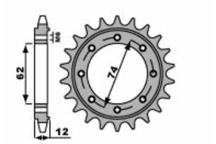 Pignon PBR acier standard 2196 - 525