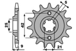 Pignon PBR acier standard 576 - 428