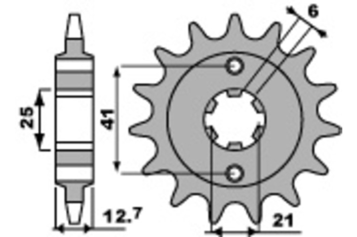 Pignon PBR acier standard 288 - 530