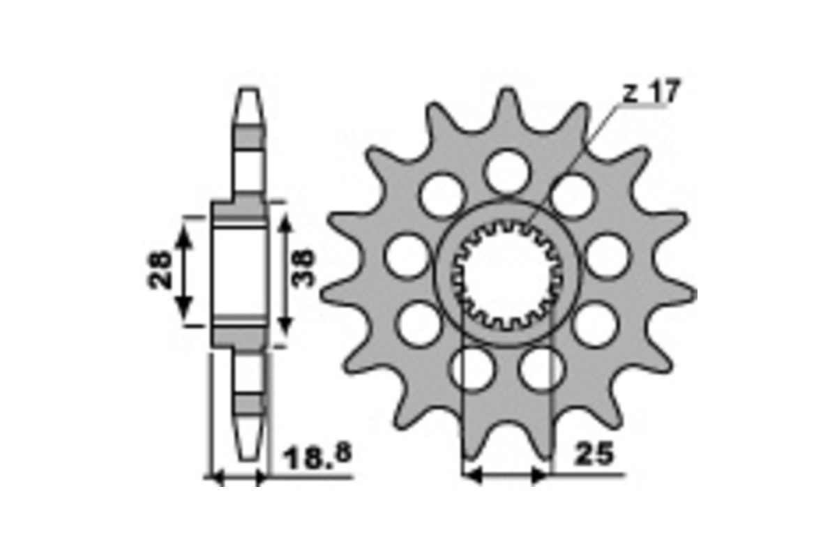 Pignon PBR acier standard 2078M - 525