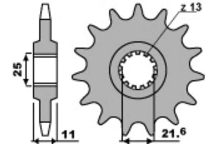 Pignon PBR acier standard 580 - 530