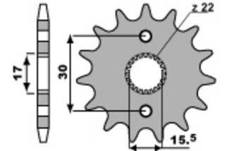 Pignon PBR acier standard 332 - 420