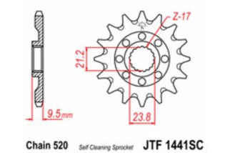 Pignon JT SPROCKETS acier anti-boue 1441 - 520