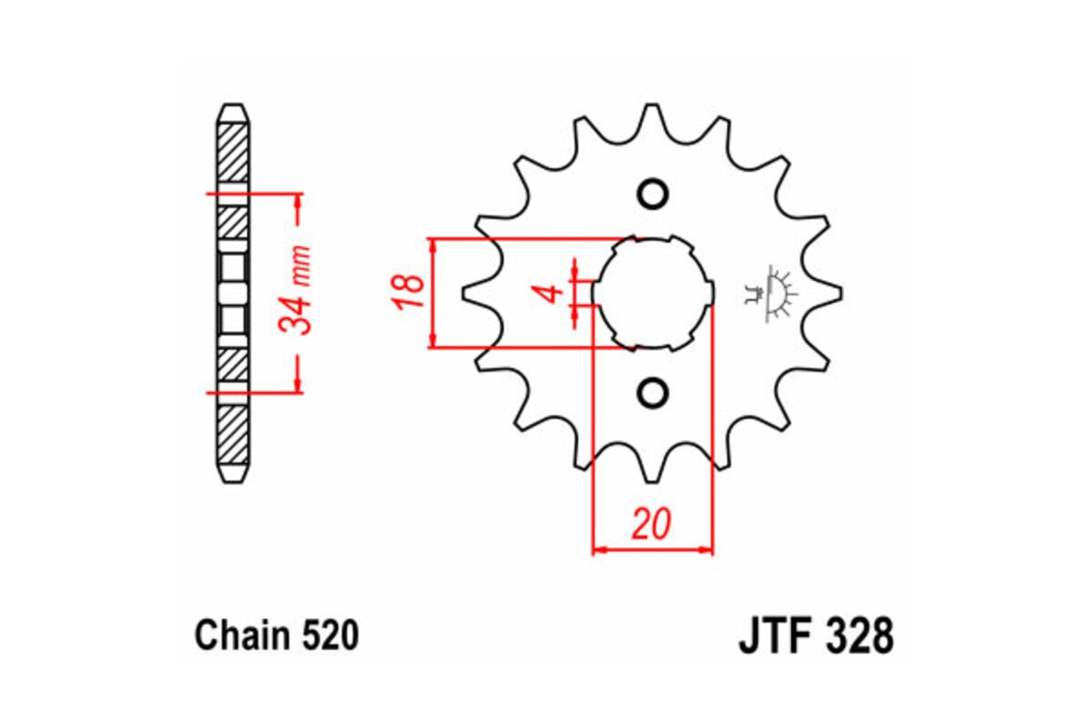 Pignon JT SPROCKETS acier standard 328 - 520