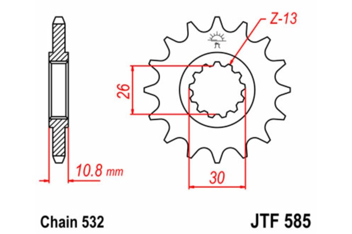 Pignon JT SPROCKETS acier standard 585 - 532