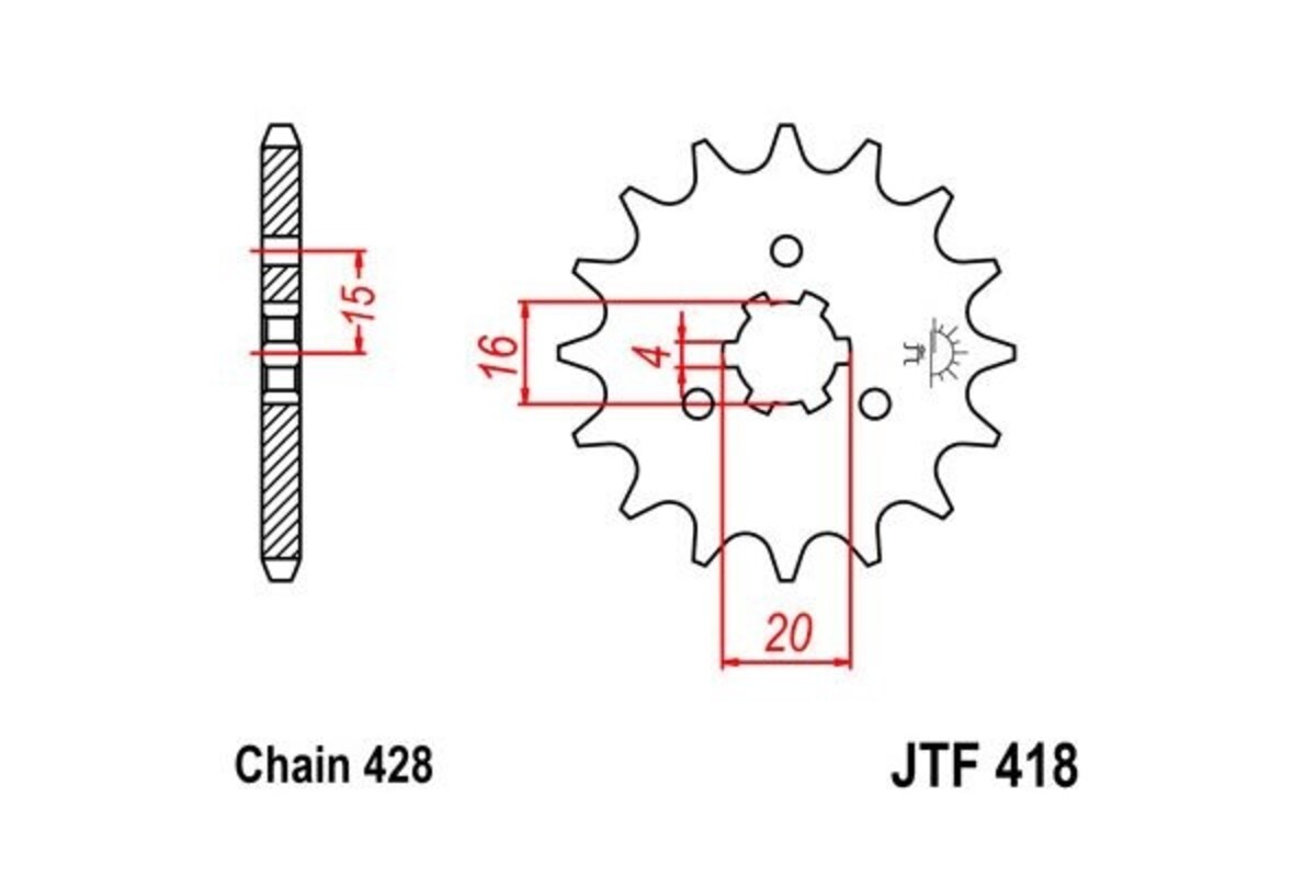 Pignon JT SPROCKETS acier standard 418 - 428