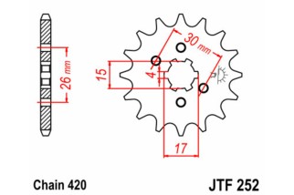 Pignon JT SPROCKETS acier standard 252 - 420