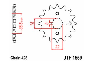 Pignon JT SPROCKETS acier standard 1559 - 428