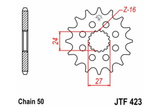 Pignon JT SPROCKETS acier standard 423 - 530