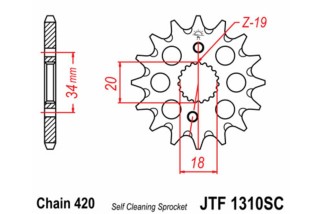 Pignon JT SPROCKETS acier anti-boue 1310 - 420
