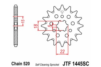 Pignon JT SPROCKETS acier anti-boue 1445 - 520