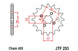 Pignon JT SPROCKETS acier standard 253 - 420