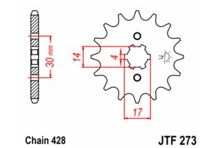 Pignon JT SPROCKETS acier standard 273 - 428