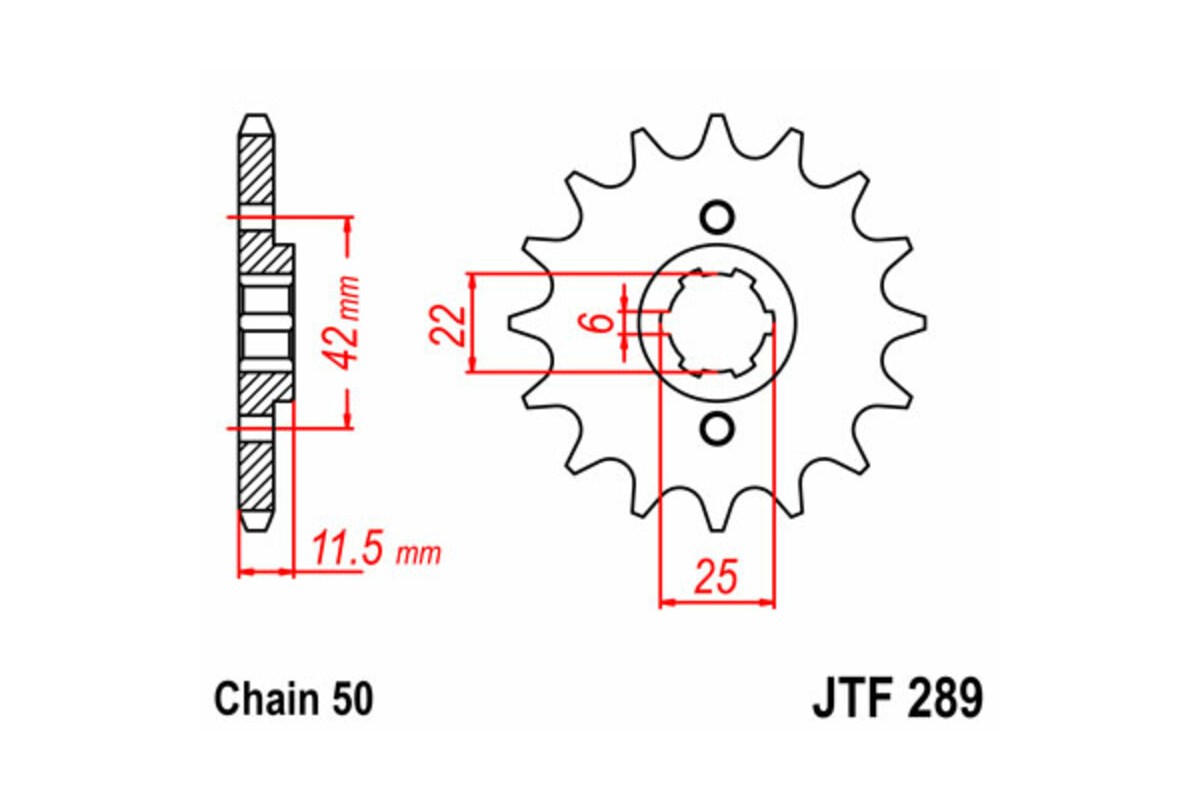 Pignon JT SPROCKETS acier standard 289 - 530