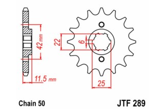Pignon JT SPROCKETS acier standard 289 - 530