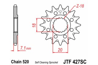 Pignon JT SPROCKETS acier anti-boue 427 - 520