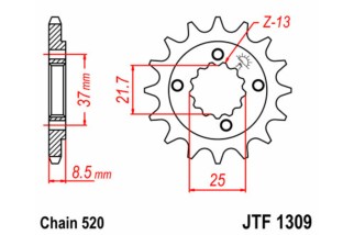 Pignon JT SPROCKETS acier standard 1309 - 520