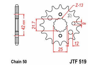 Pignon JT SPROCKETS acier standard 519 - 530
