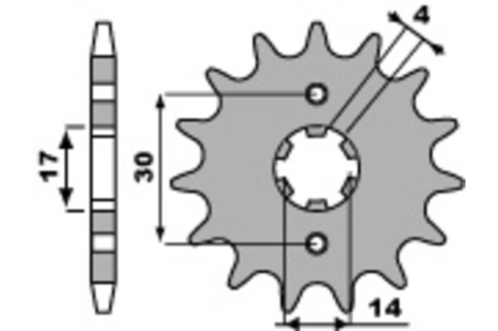Pignon PBR acier standard 270 - 420