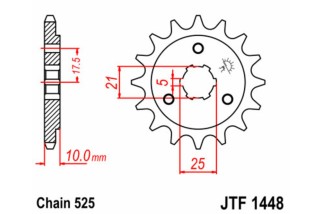 Pignon JT SPROCKETS acier standard 1448 - 525