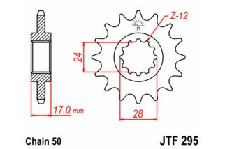 Pignon JT SPROCKETS acier standard 295 - 530