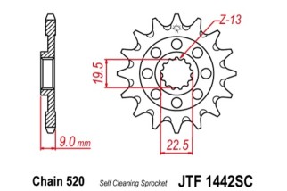 Pignon JT SPROCKETS acier anti-boue 1442 - 520