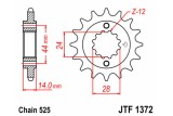 Pignon JT SPROCKETS acier standard 1372 - 525